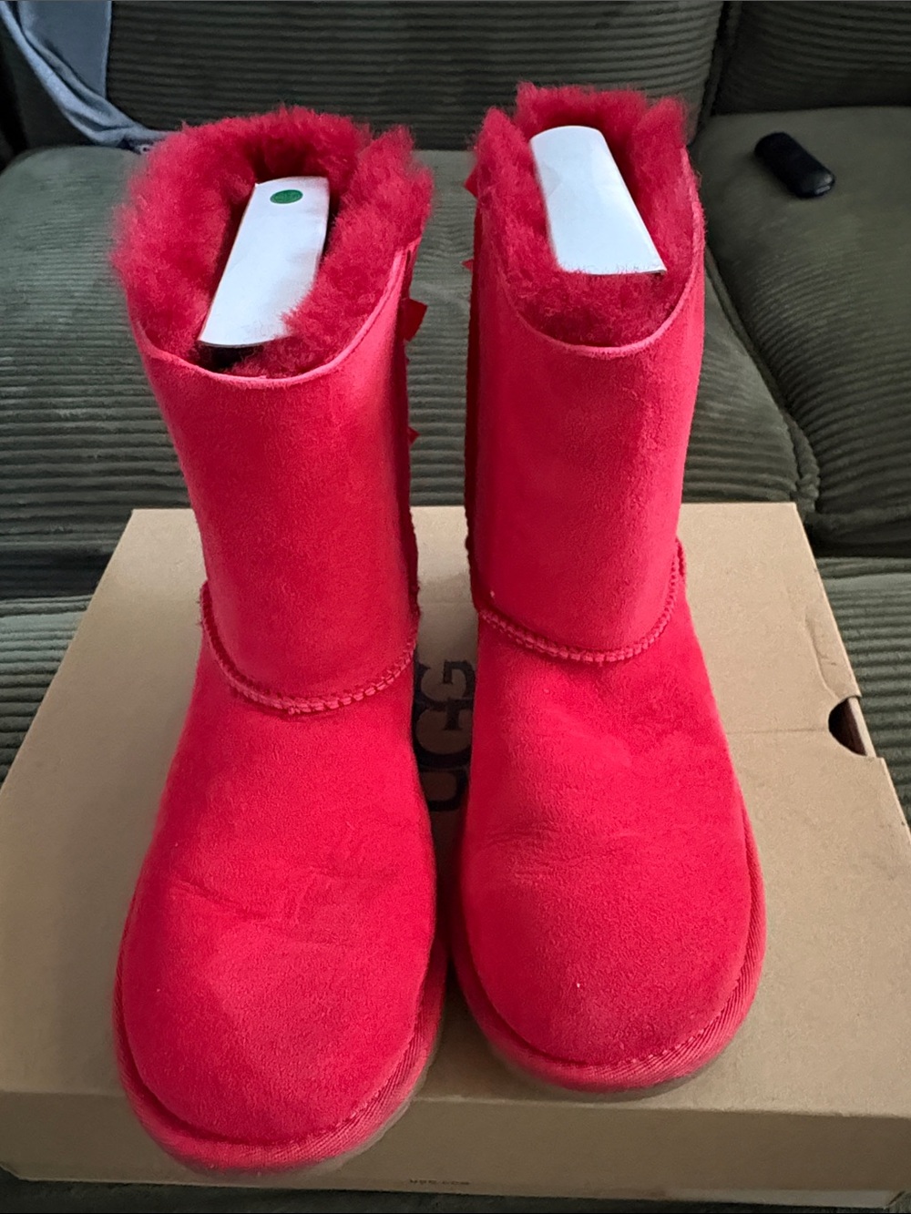 UGG Girls Red Plush-Lined Mid-Calf Boots
